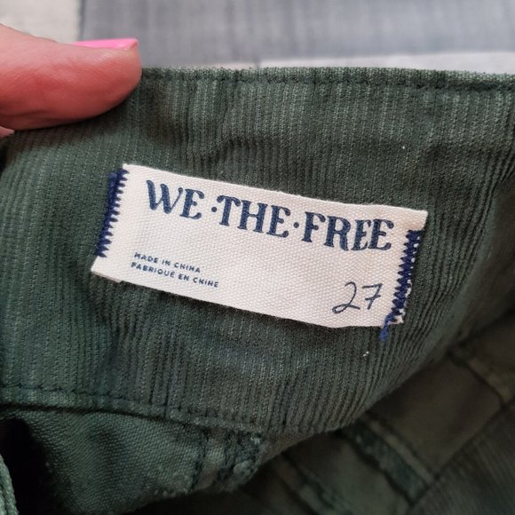 Free People Jayde Corduroy Flare Jeans 27 UK 8 Green High Rise We The Free BN - Picture 8 of 12